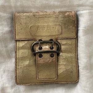 Miu Miu Authentic distressed gold hip pouch bag